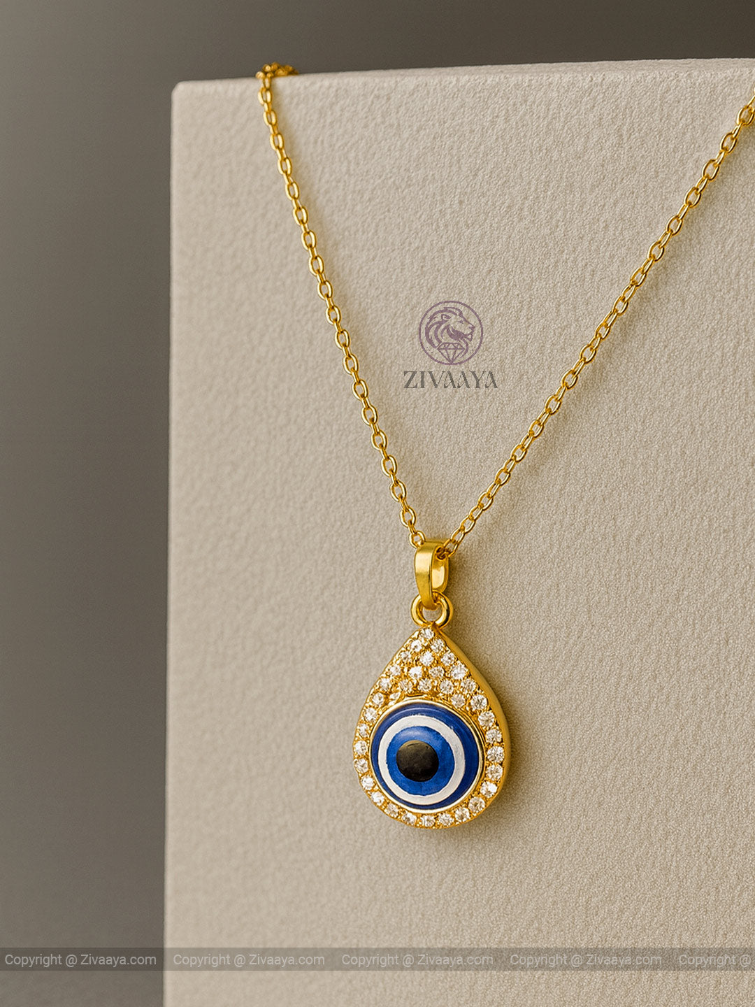 Sparkling Evil Eye Pendant Necklace – Zivaaya
