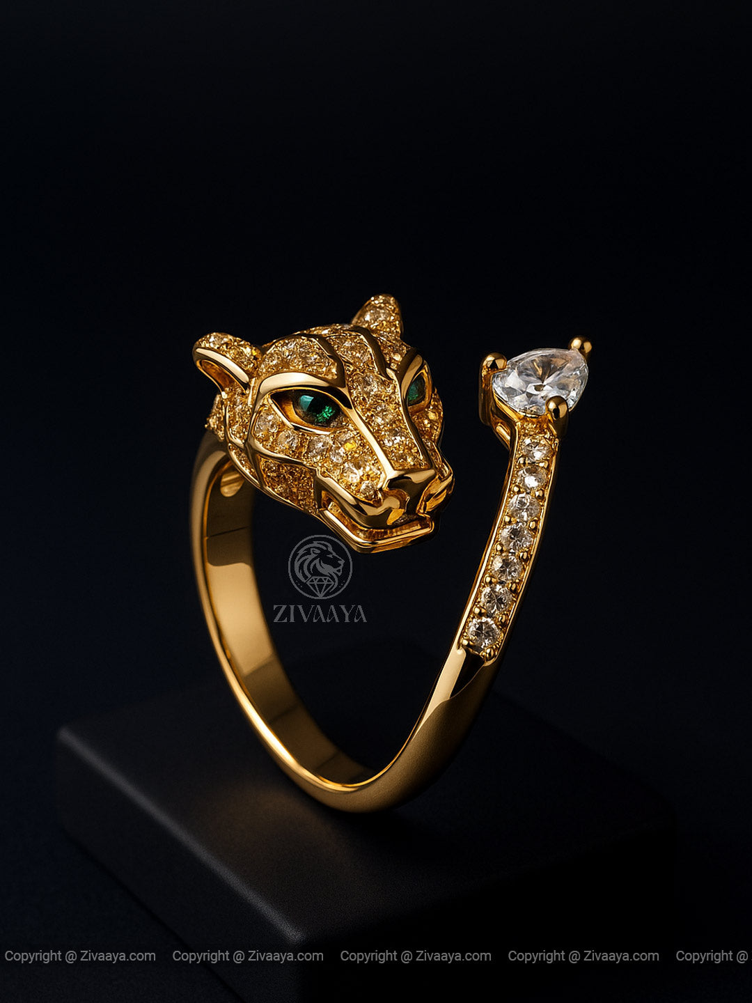 Panther Gold Finish Ring – Zivaaya