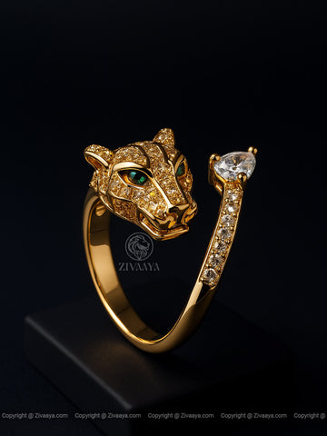 Panther Gold Finish Ring – Zivaaya
