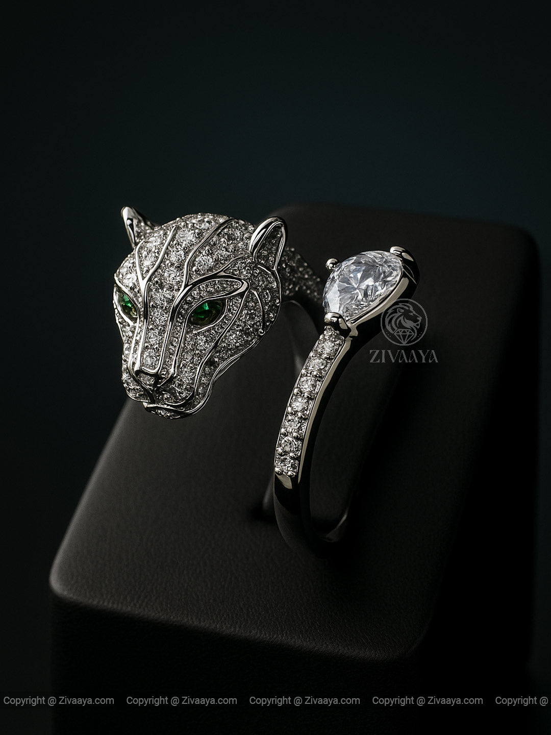 Panther Silver Finish Ring – Zivaaya