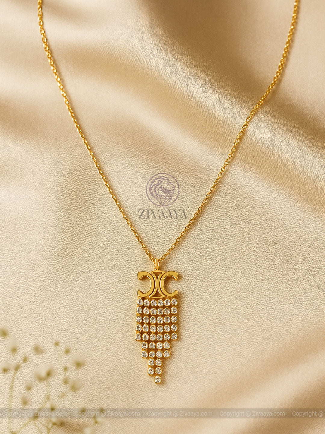 Golden Elegance Pendant Set | Zivaaya