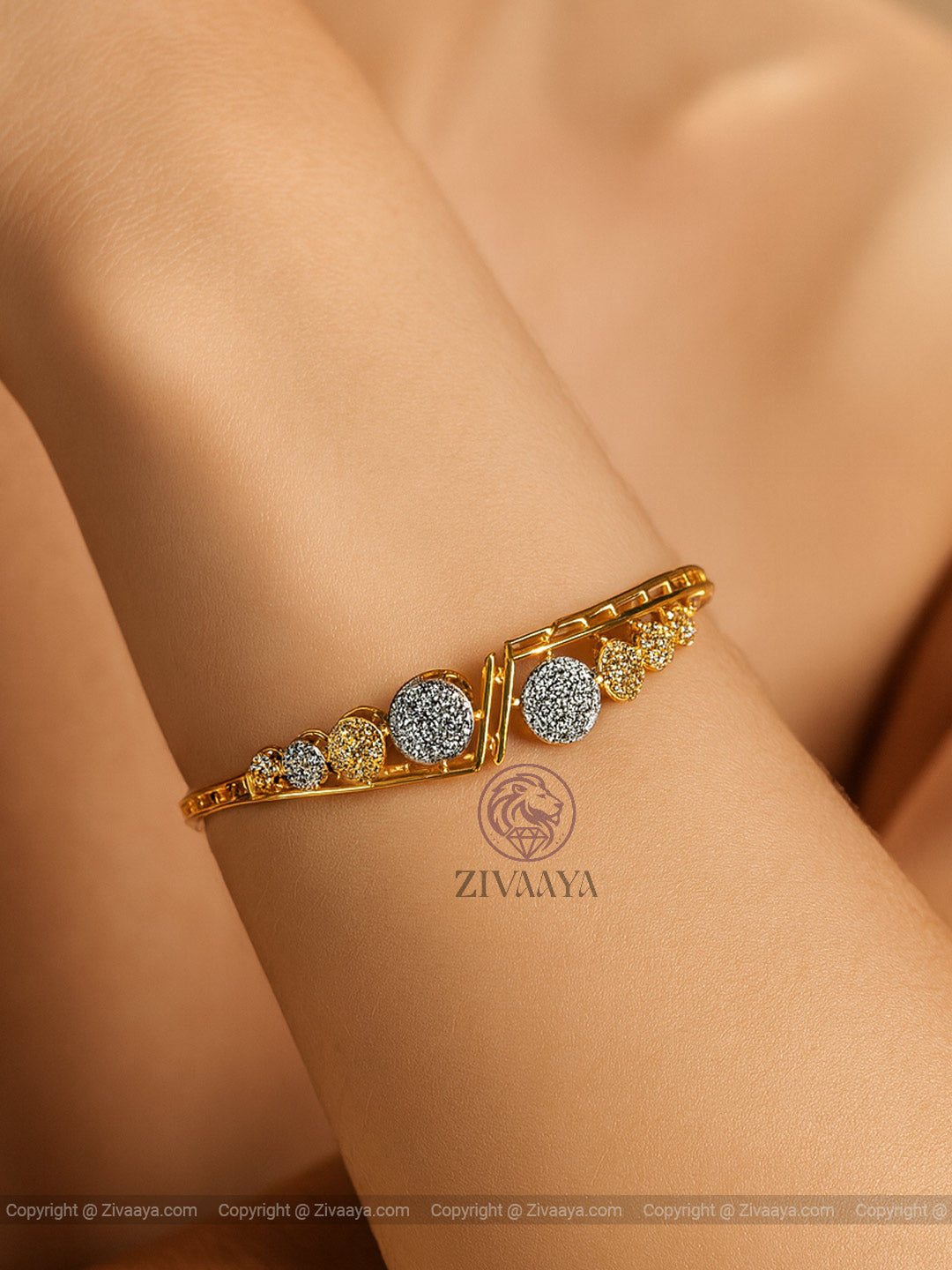 Celestial Circles Gold AD Bracelet – Luxe Bangle