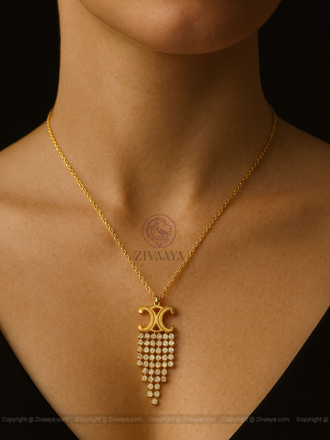 Golden Elegance Pendant Set | Zivaaya