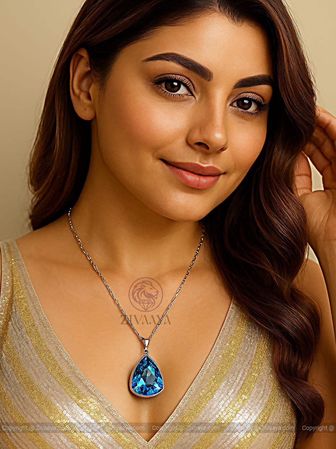 Sapphire Glow Necklace – Zivaaya