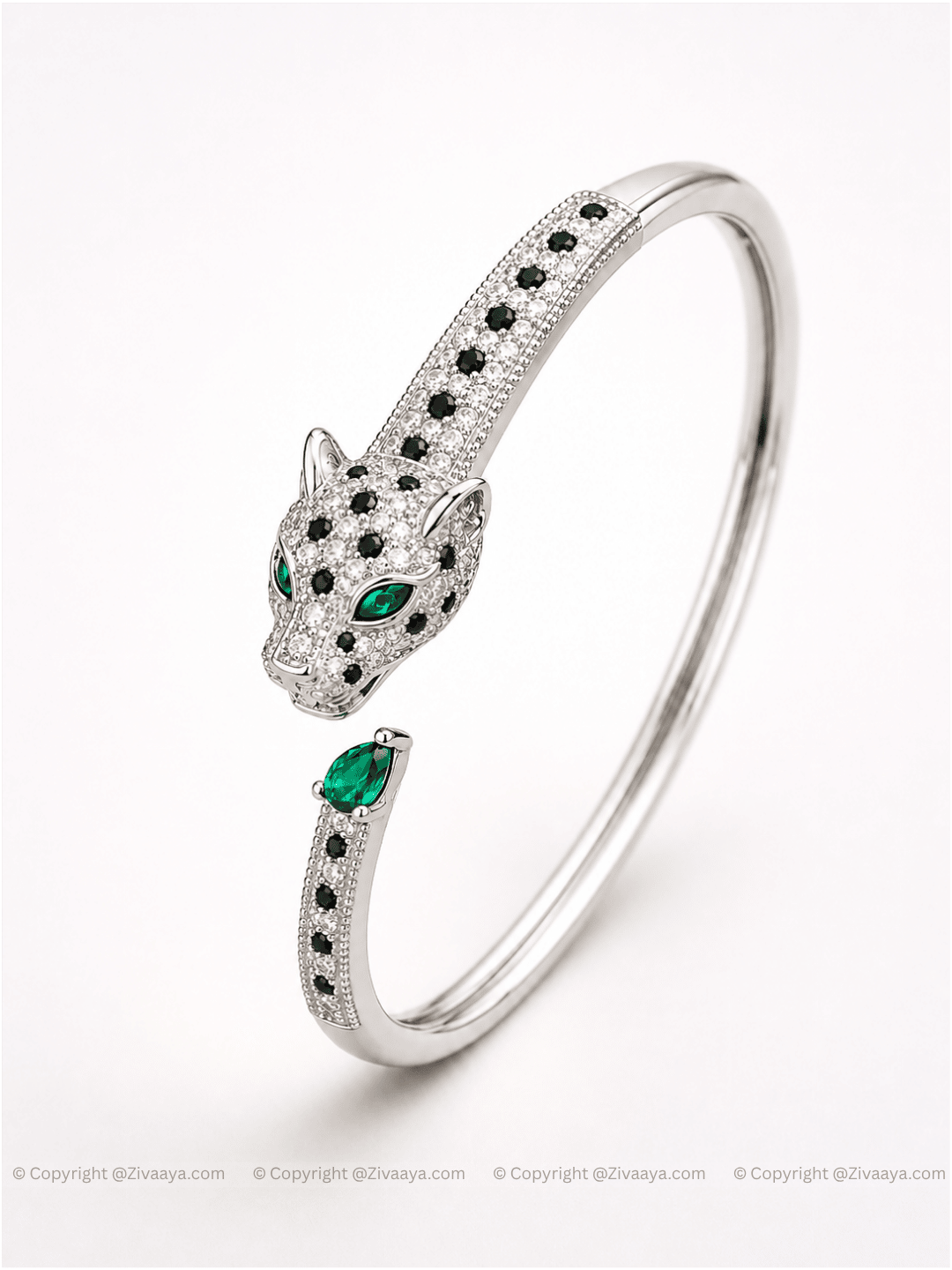Panther Charm Silver-Finish AD-Bracelet
