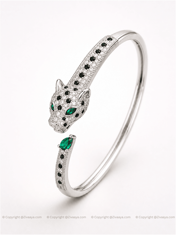 Panther Charm Silver-Finish AD-Bracelet