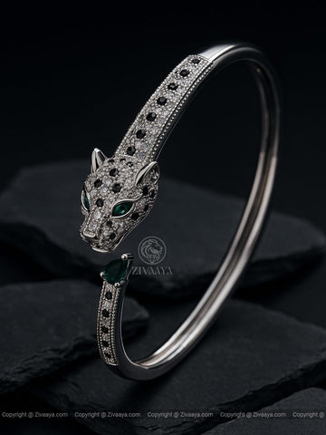 Panther Charm Gold-Finish AD Bracelet | Zivaaya