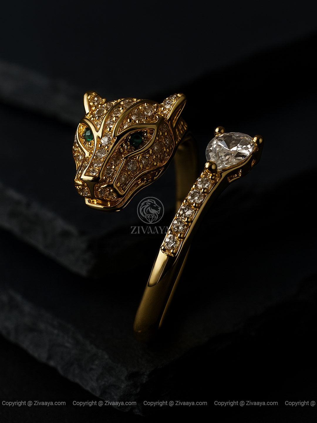 Panther Gold Finish Ring – Zivaaya