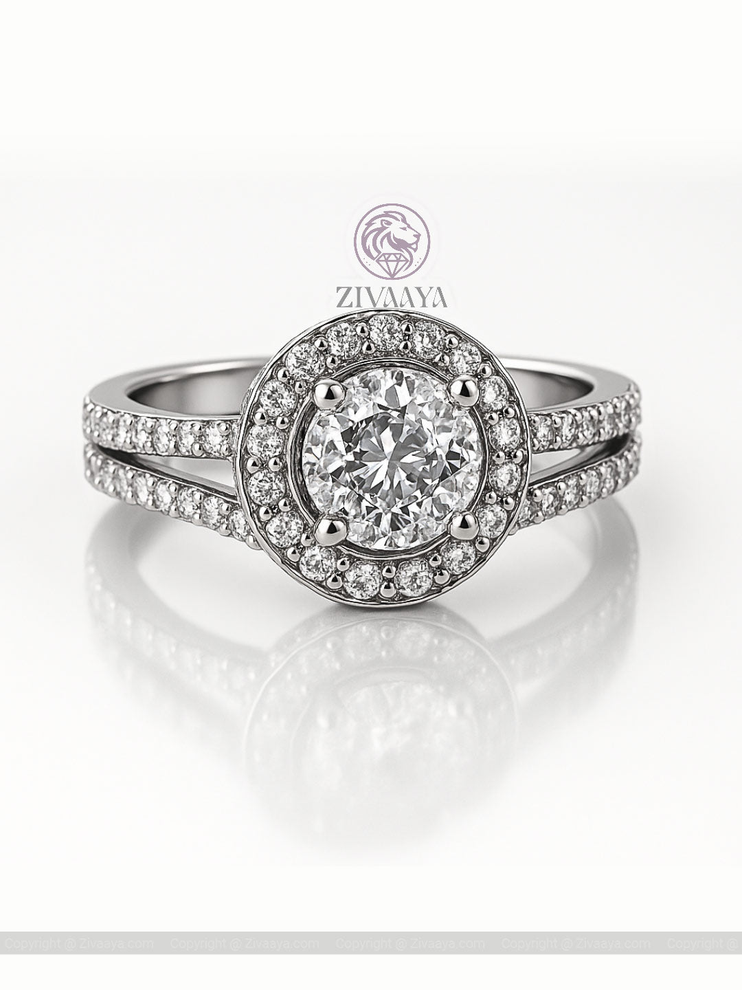 American Diamond Halo Ring for Women