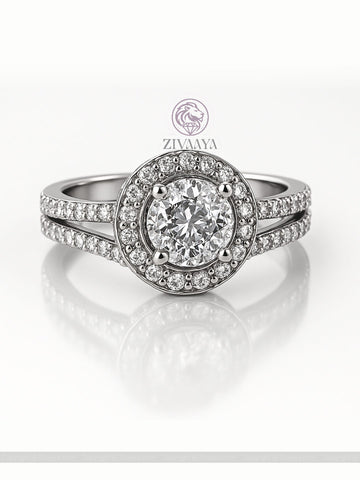 American Diamond Halo Ring for Women