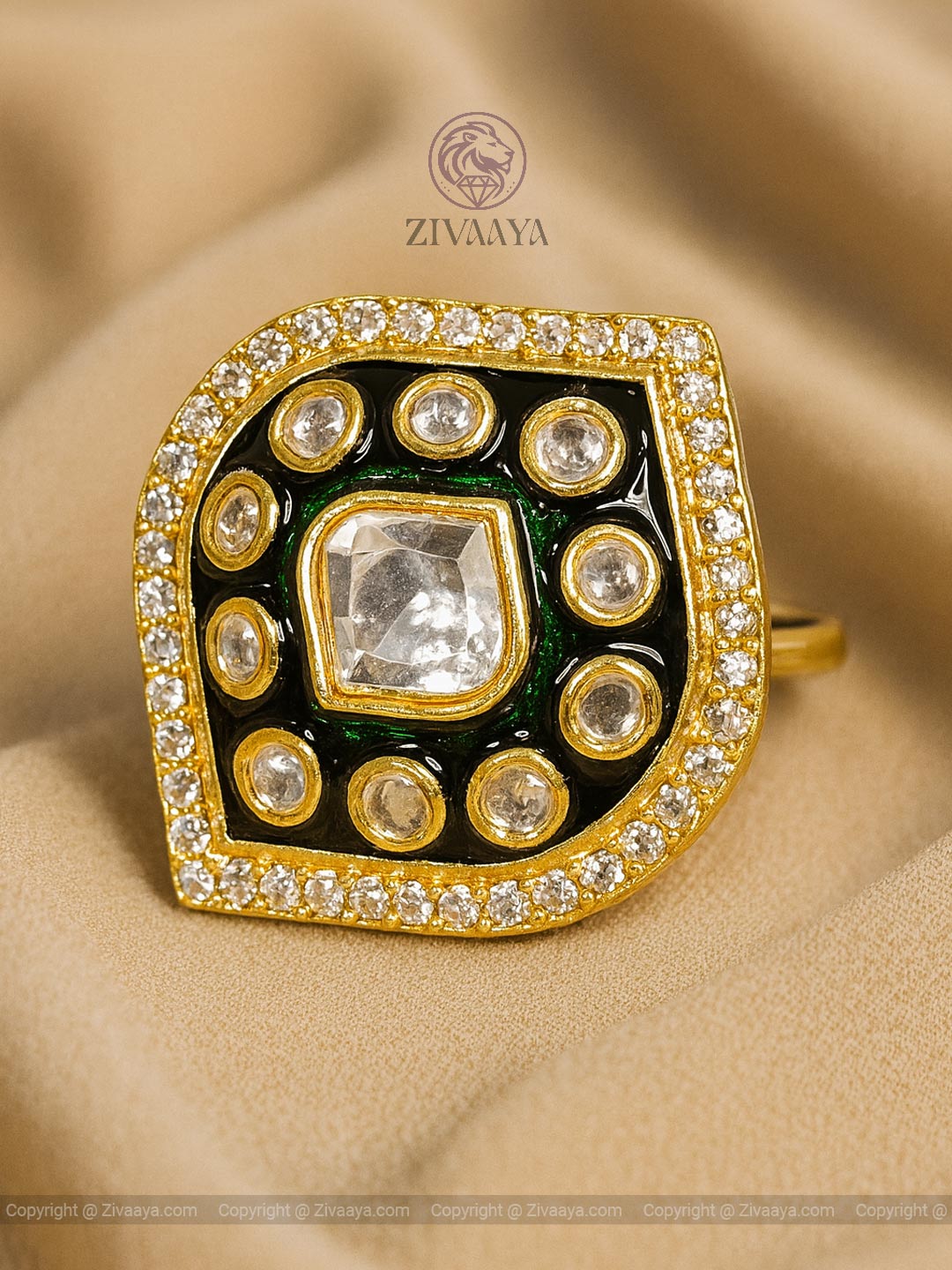 Regal Kundan Statement Ring