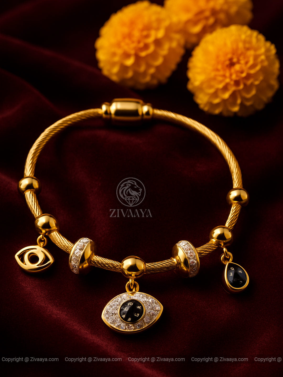 Evil Eye Gold Bracelet – Zivaaya