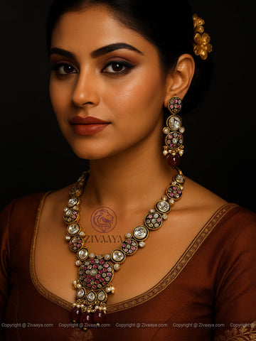 Royal Heritage Kundan Necklace Set – Zivaaya