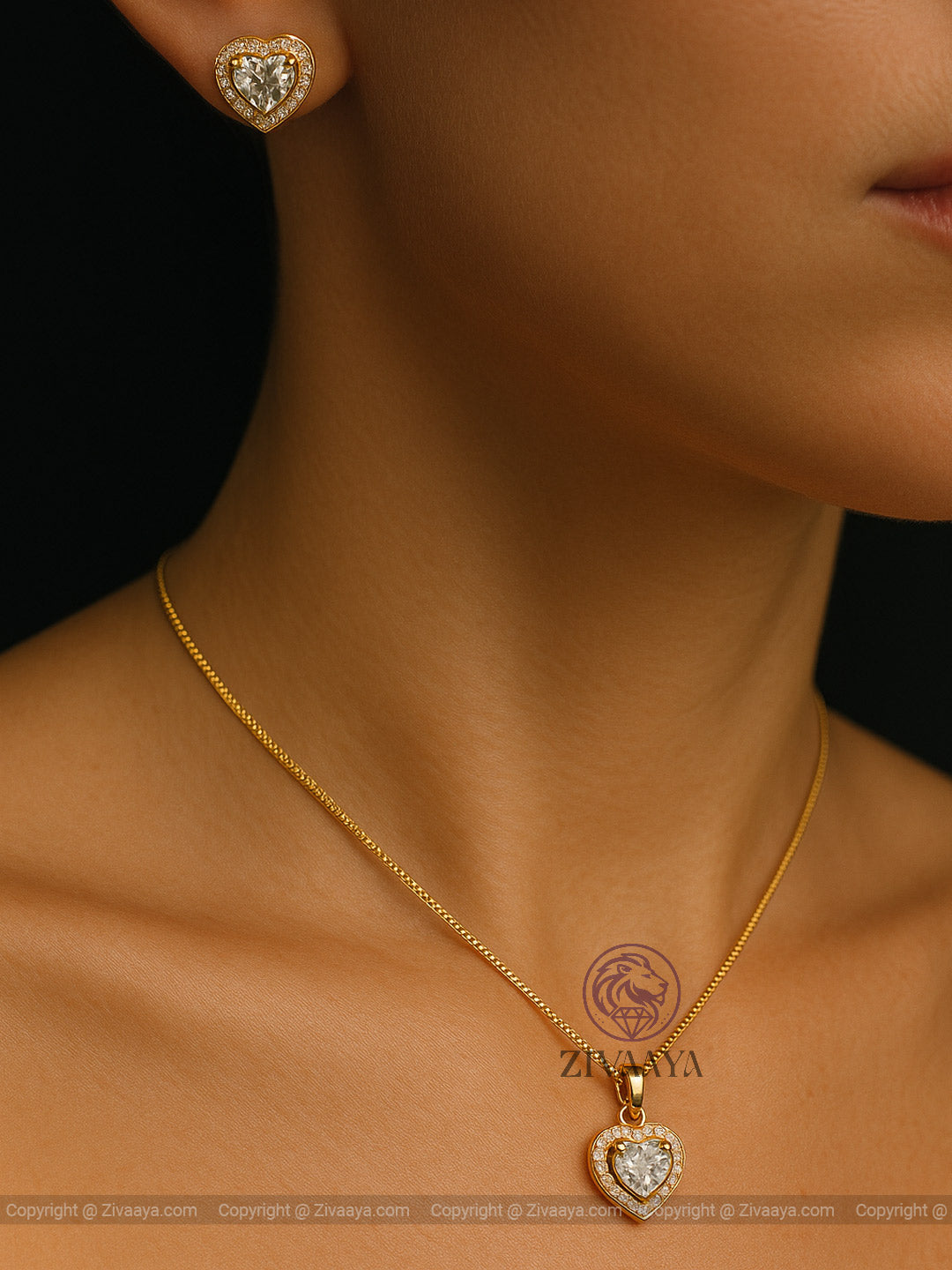 Heart Glow AD Pendant Set – Zivaaya