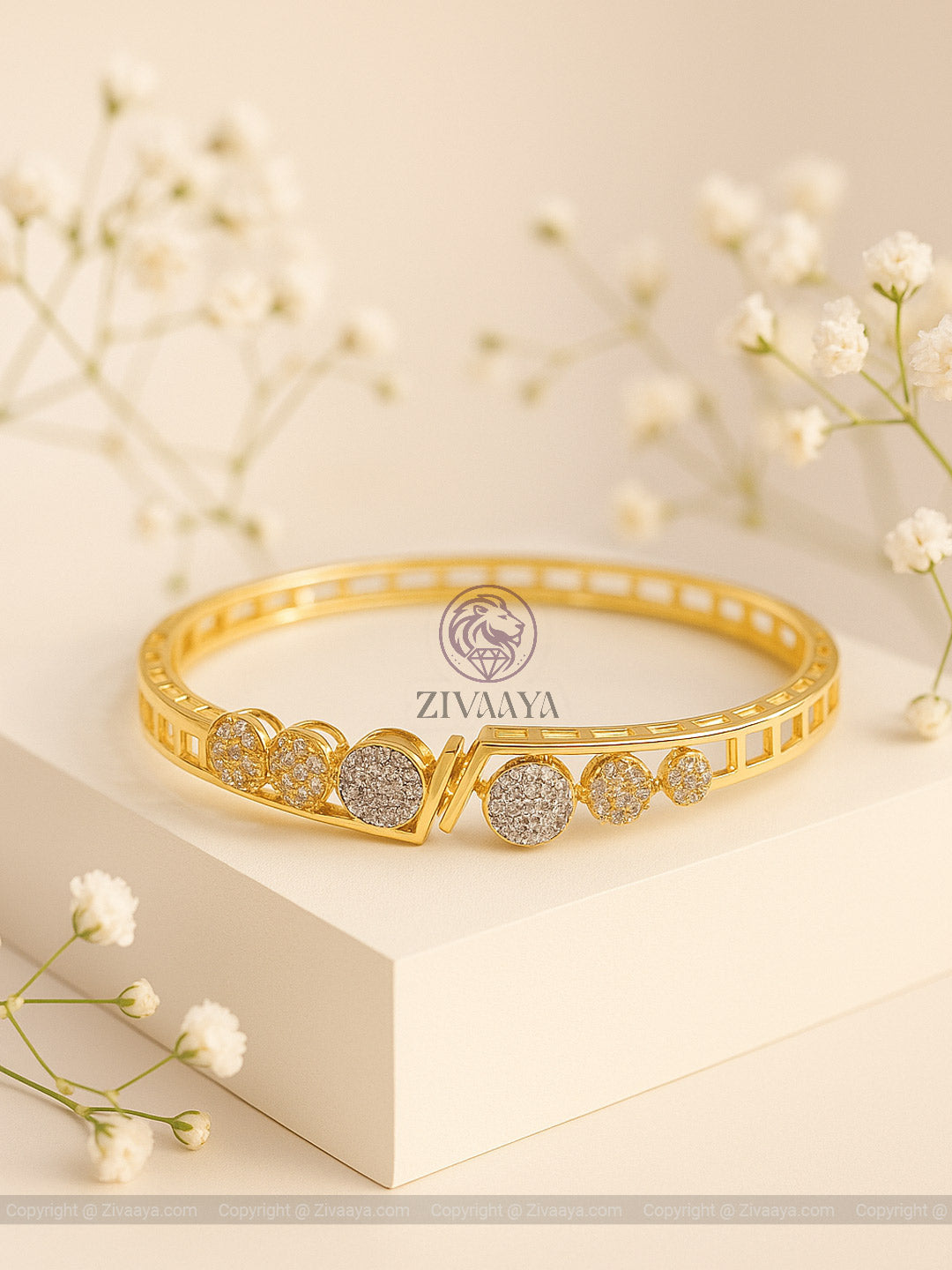 Celestial Circles Gold AD Bracelet – Luxe Bangle