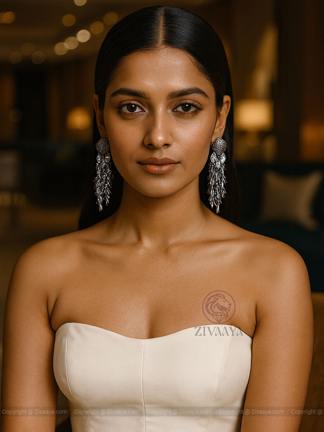 silver cascade earrings – Zivaaya