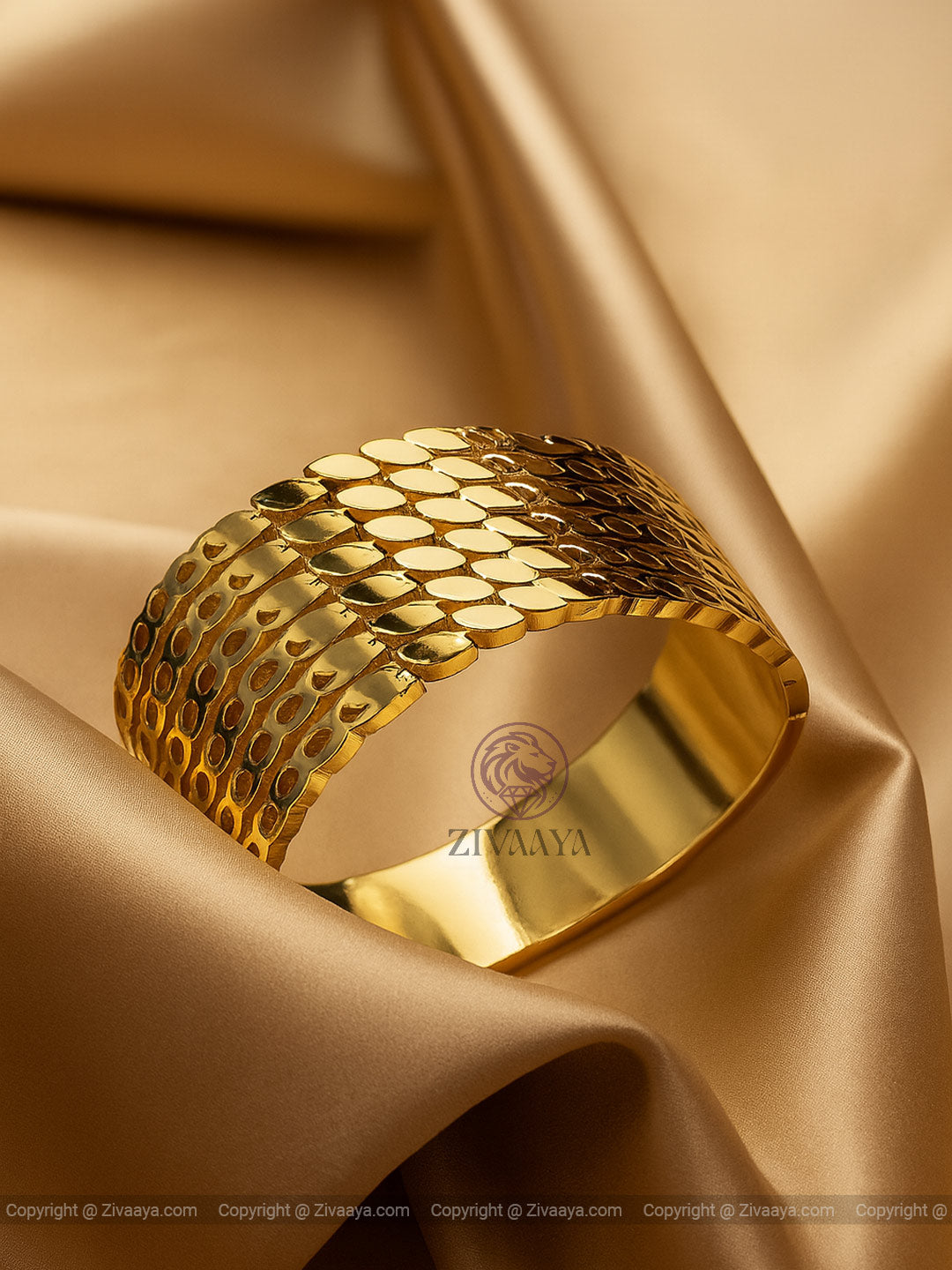 Maharani Broad Gold Bracelet – Zivaaya