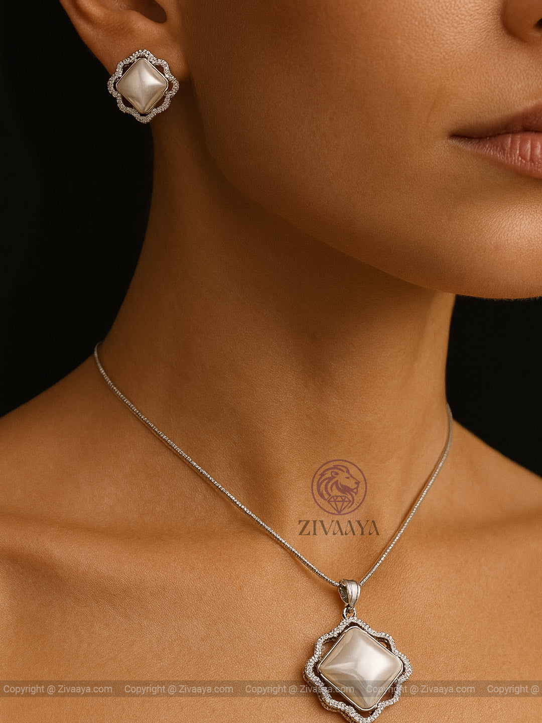 Orchid Pearl Pendant Set - ZIvaaya