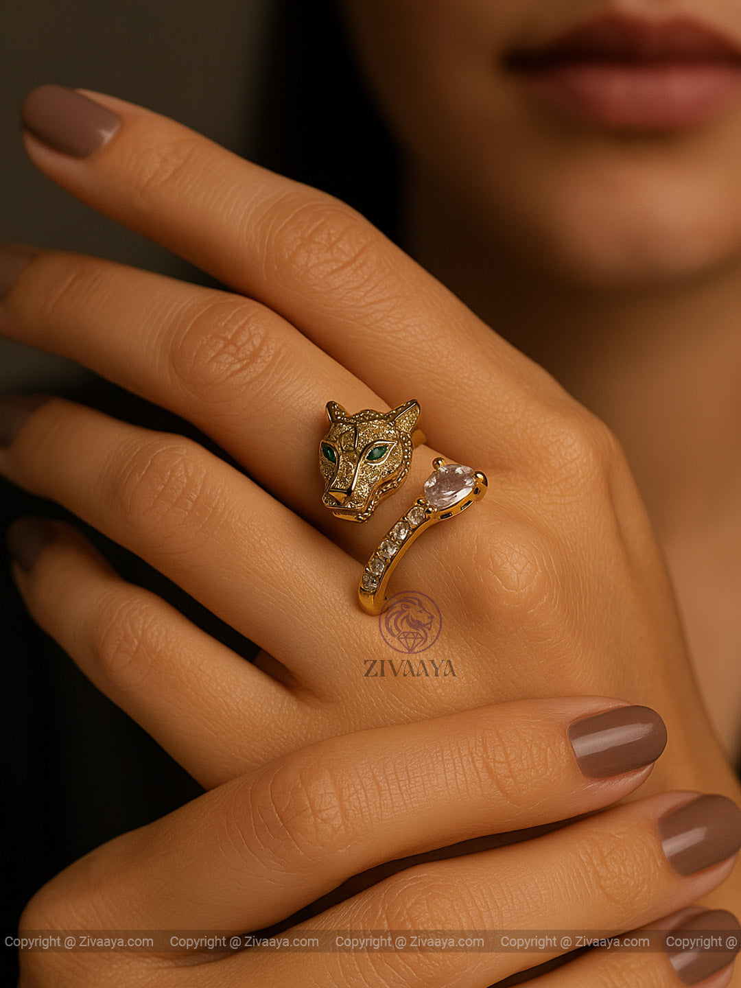 Panther Gold Finish Ring – Zivaaya