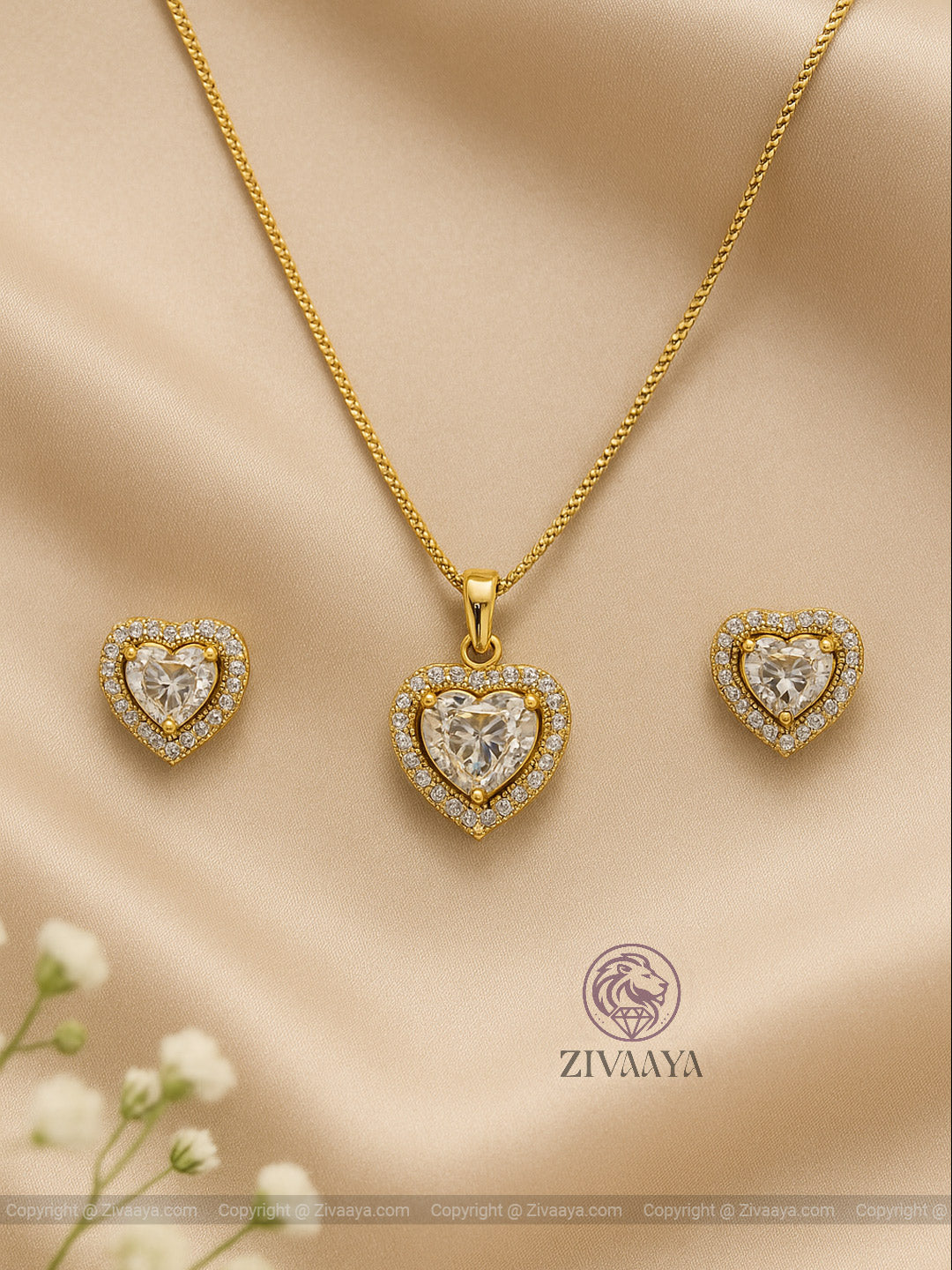 Heart Glow AD Pendant Set – Zivaaya