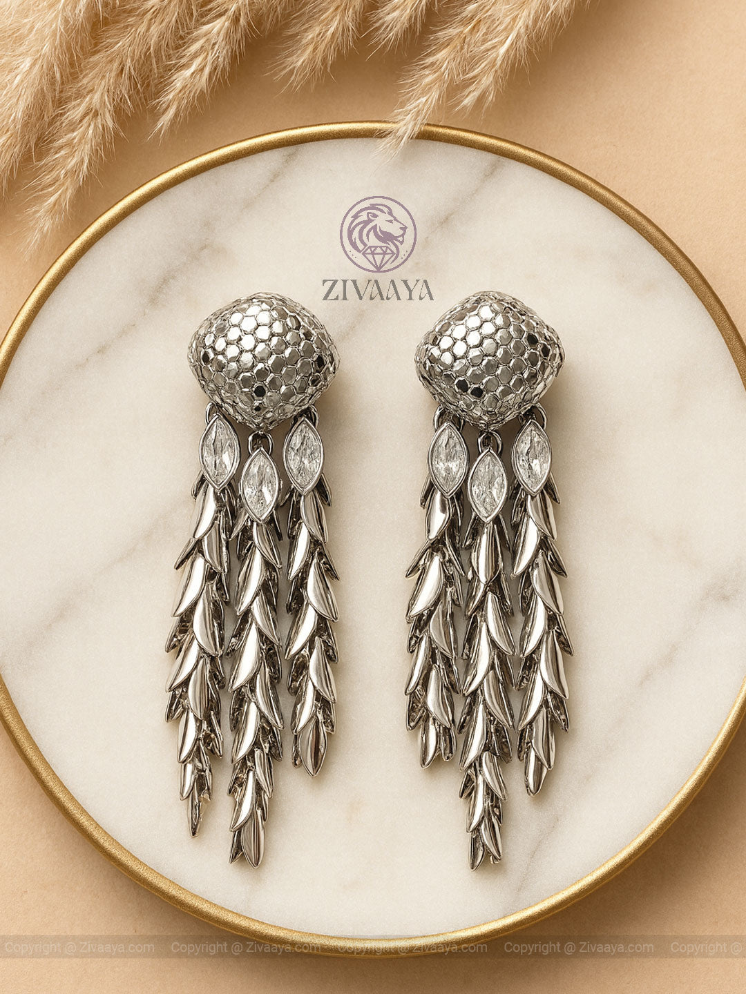 silver cascade earrings – Zivaaya