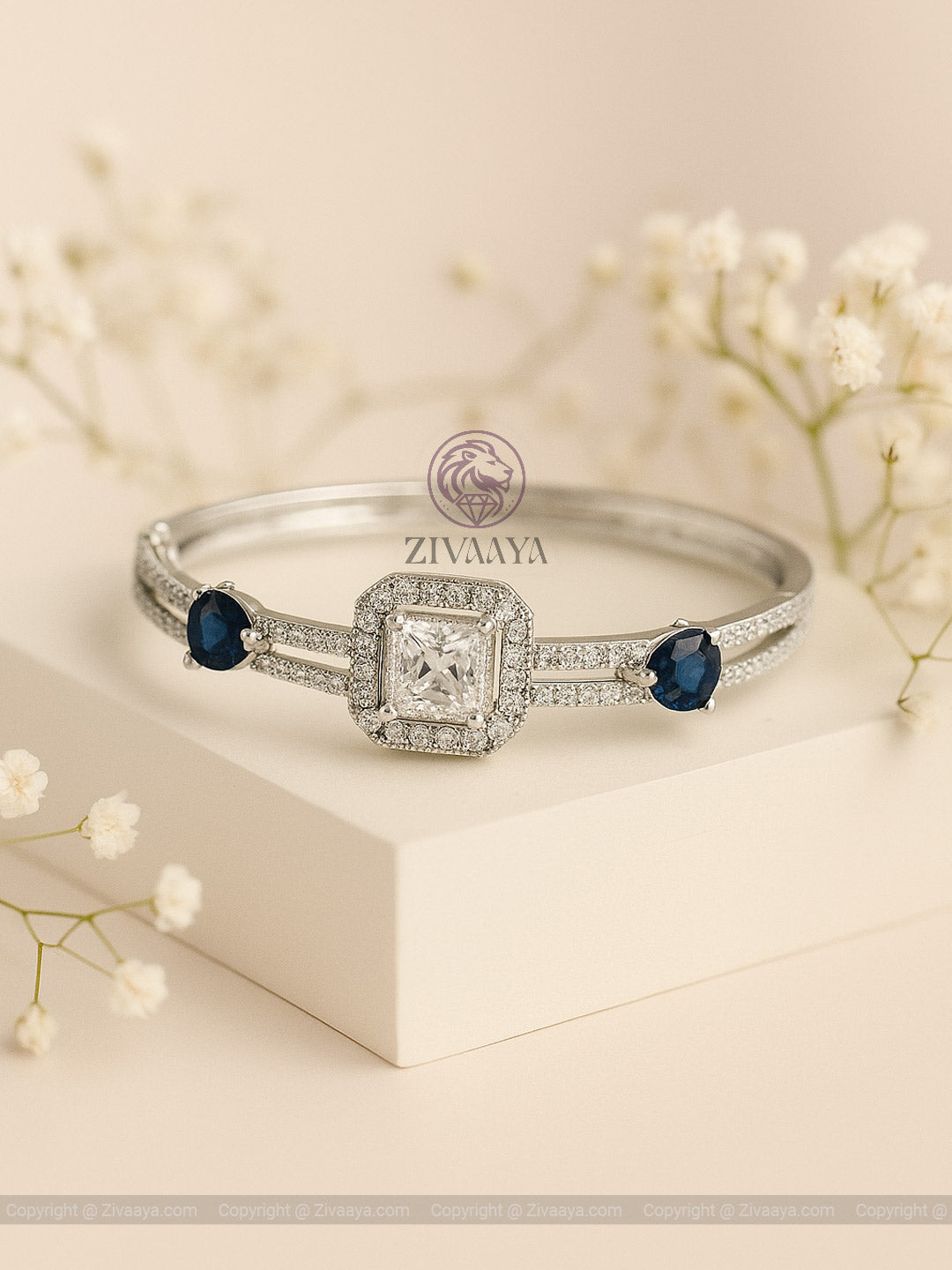 Sapphire Halo AD Bracelet – Zivaaya