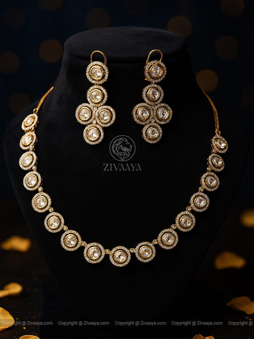 Celestial Gold Circle Diamond Set – Zivaaya