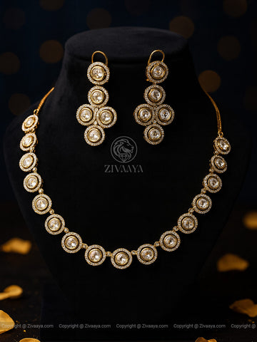 Celestial Gold Circle Diamond Set – Zivaaya
