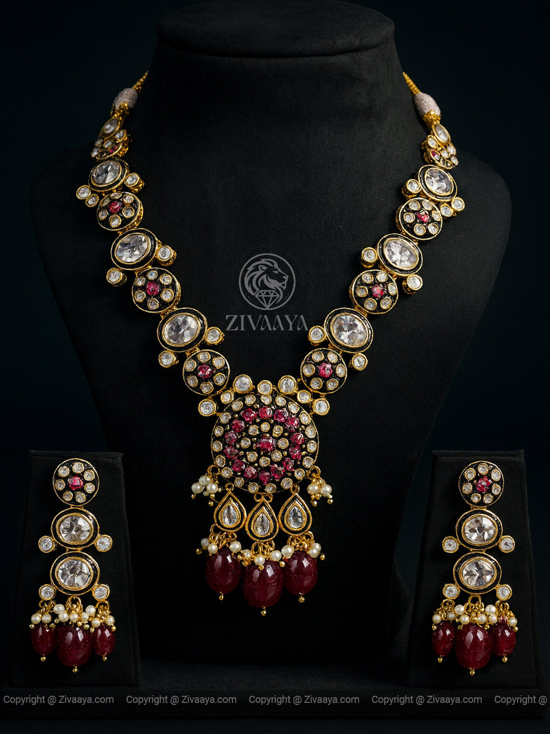 Royal Heritage Kundan Necklace Set – Zivaaya