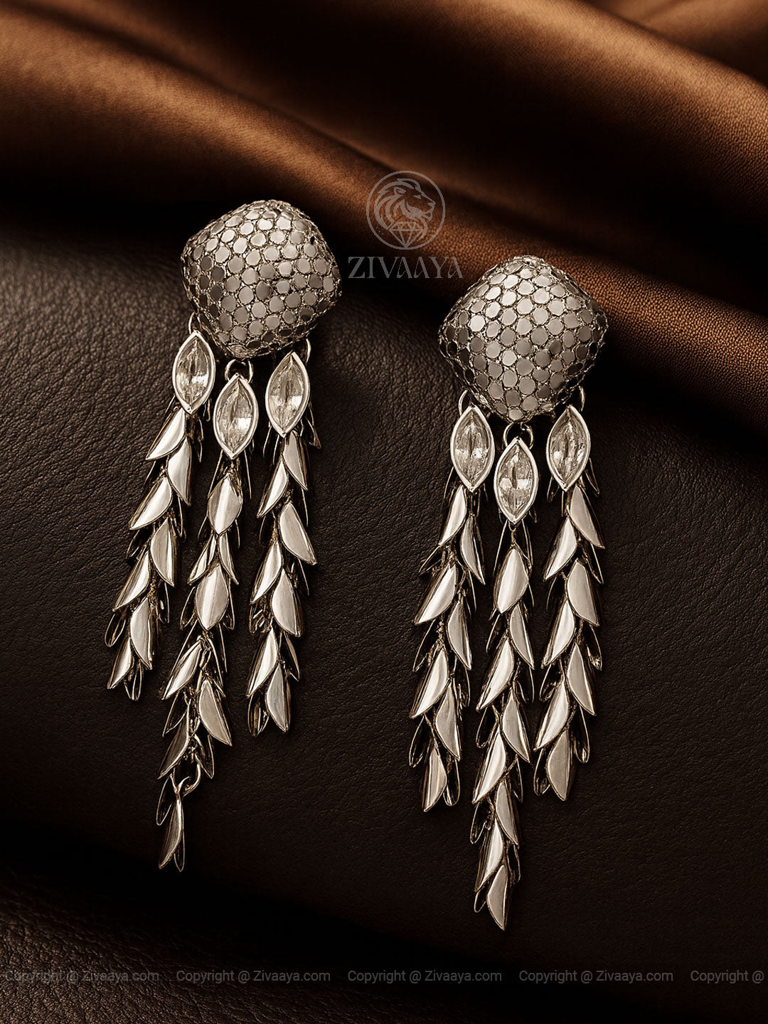 silver cascade earrings – Zivaaya