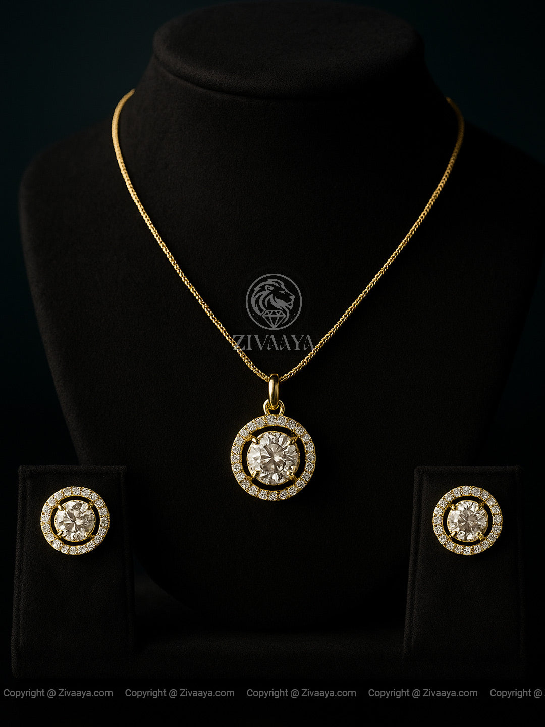 Majestic Charm Halo Pendant Set – Zivaaya