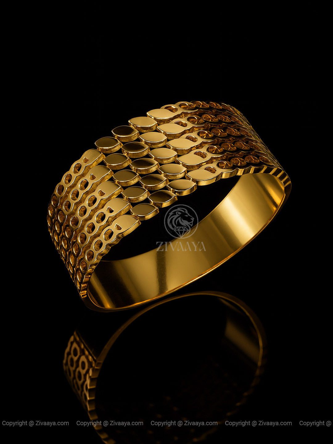 Maharani Broad Gold Bracelet – Zivaaya