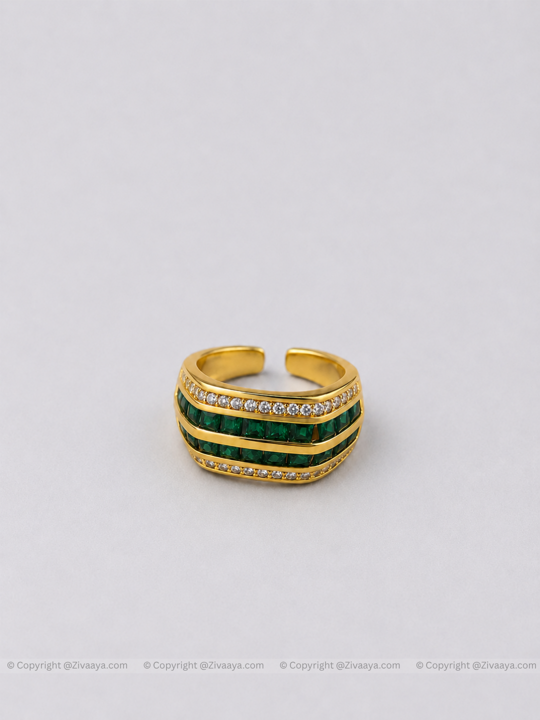 Regal Emerald Diamond Ring